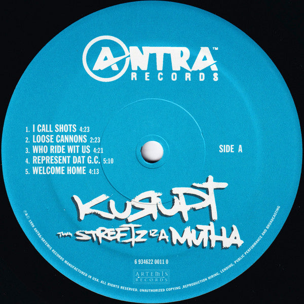 Image of Label Cover of 2xLP - G+/G+ - KURUPT, Tha Streetz Iz A Mutha (Antra Records; 6 934622 0011 0, US 1999, Picture Sleeve), Light marks only, but several of them. Edgewear to sleeve on the open side.,  - 3826256E