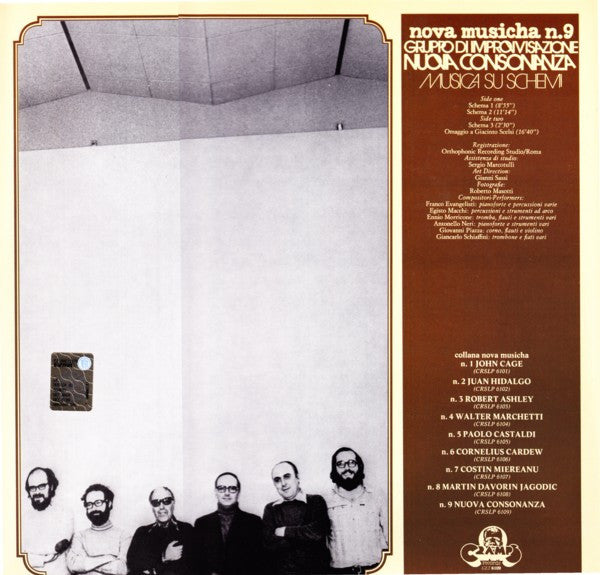 Image of Back Cover of LP - VG/VG - GRUPPO DI IMPROVVISAZIONE NUOVA CONSONANZA, Musica Su Schemi (Get Back; GET 6109, Italy 2002 Reissue, Gatefold, Inner, Experimental Collective Featuring Ennio Morricone), ,  - 3816403C