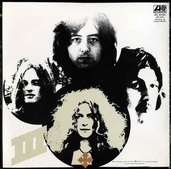 Image of Back Cover of LP - VG+/VG+ - LED ZEPPELIN, Led Zeppelin III (Atlantic Orange & Green; ATL 50 002, Germany Reissue, Gatefold with Rotating Wheel), ,  - 3826234E