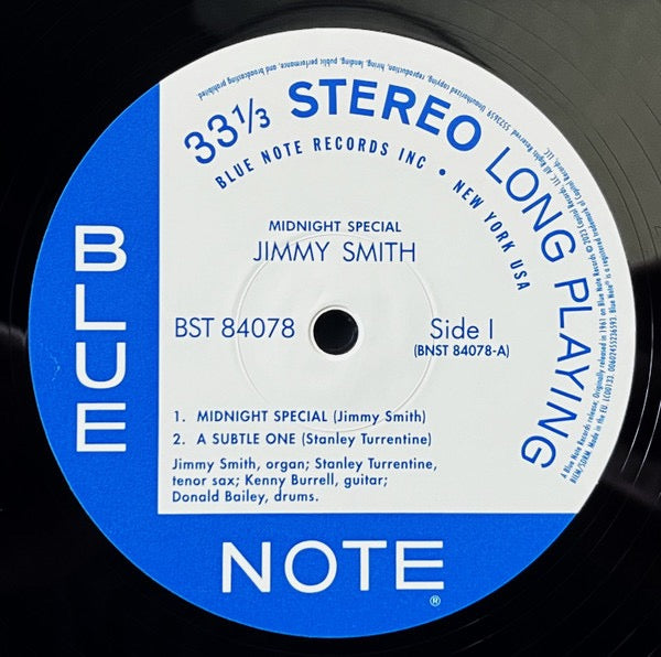 Image of Label Cover of LP - VG+/EX - THE INCREDIBLE JIMMY SMITH, Midnight Special (Blue Note; 5523659, Worldwide 2023 Reissue, Picture Sleeve), ,  - 3826258E