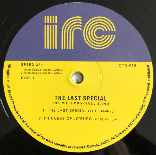Image of Label Cover of LP - VG+/VG - THE MALLORY-HALL BAND, The Last Special (Outernational Sounds; OTR-016, UK 2021 Reissue), Light storage marks on record,  - 3816492C