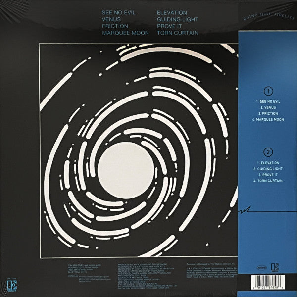 Image of Back Cover of LP - VG+/VG+ - TELEVISION, Marquee Moon (Rhino Records; RHF1 1098, US 2024 Reissue, Glossy Gatefold Sleeve, Booklet, Limited Edition, Numbered, 180 Gram), Lovely clean copy. A couple of minor marks on disc. 0524/5000.,  - 3846106S