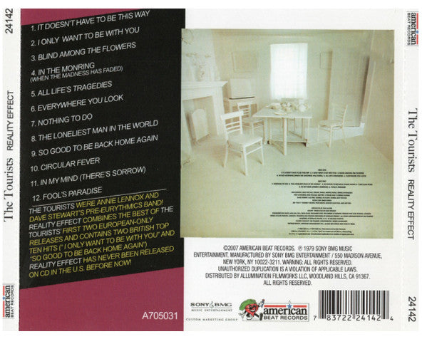 Image of Back Cover of CD - VG+/VG+ - THE TOURISTS, Reality Effect (American Beat Records; 24142, US 2007, Jewel Case, Booklet), ,  - 3836004E