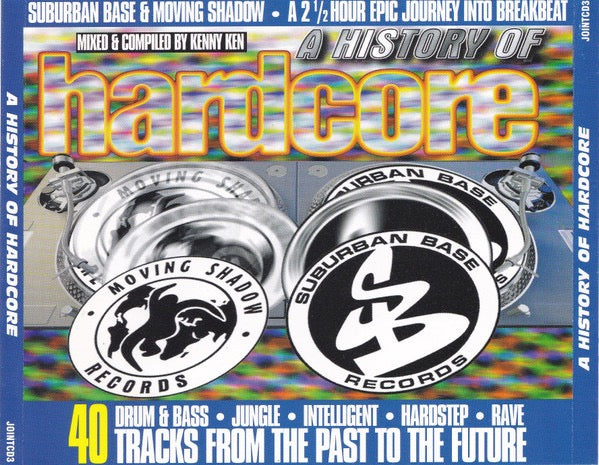 Image of Front Cover of 2xCD - VG+/VG+ - KENNY KEN, A History Of Hardcore (Suburban Base Records; JOINT 3CD, UK 1995, Fatbox Jewel Case, Insert), ,  - 3816423C