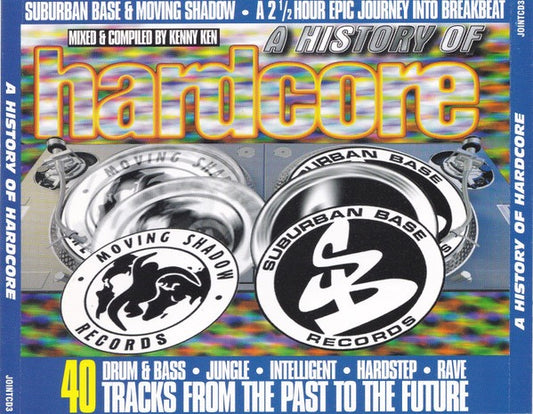 Image of Front Cover of 2xCD - VG+/VG+ - KENNY KEN, A History Of Hardcore (Suburban Base Records; JOINT 3CD, UK 1995, Fatbox Jewel Case, Insert), ,  - 3816423C