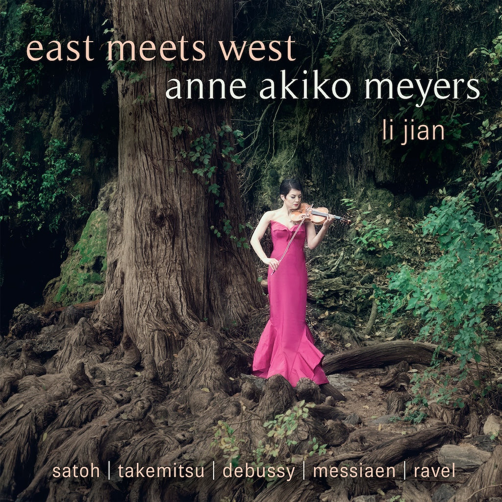 Image of Front Cover of CD - NEW/NEW - ANNE AKIKO MEYERS, East Meets West (AVIE Records; AV2794, UK 2026 Reissue), , Anne Akiko Meyers is a global superstar classical violinist with a huge social media reach. Her 'East Meets West' album was first released on CD & Digital in 2004, but as her star has ascended, we've reached out to Anne and she supplied new artwork imagery, as well as remastering this album in HD and Dolby Atmos. It's an exquisite programme, that we're thrilled to to give a new lease of life 