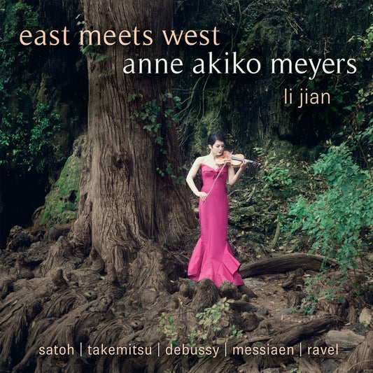 Image of Front Cover of CD - NEW/NEW - ANNE AKIKO MEYERS, East Meets West (AVIE Records; AV2794, UK 2026 Reissue), , Anne Akiko Meyers is a global superstar classical violinist with a huge social media reach. Her 'East Meets West' album was first released on CD & Digital in 2004, but as her star has ascended, we've reached out to Anne and she supplied new artwork imagery, as well as remastering this album in HD and Dolby Atmos. It's an exquisite programme, that we're thrilled to to give a new lease of life 