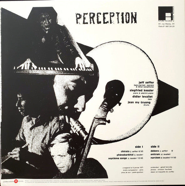 Image of Back Cover of LP - VG/VG+ - PERCEPTION, Perception (SouffleContinu Records; FFL051, France 2019 Reissue, Insert), Sticker ghost / damage on front sleeve,  - 3816534C