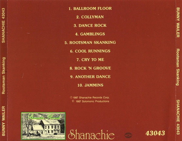 Image of Back Cover of CD - VG+/VG+ - BUNNY WAILER, Rootsman Skanking (Shanachie; 43043, US 1990 Reissue, Jewel Case), ,  - 3816469C