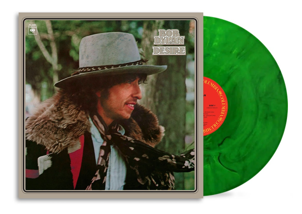 Image of Back Cover of LP - NEW/NEW - BOB DYLAN, Desire (Sony; 19958461111, UK 2026 Reissue, Limited Edition Cypress Green Vinyl), , Released in 1976, Desire is a studio album by Bob Dylan. The album includes “Hurricane,” “Isis,” “One More Cup Of Coffee,” and “Sara.” Limited edition pressed on cypress green marbled vinyl. - 9414642C