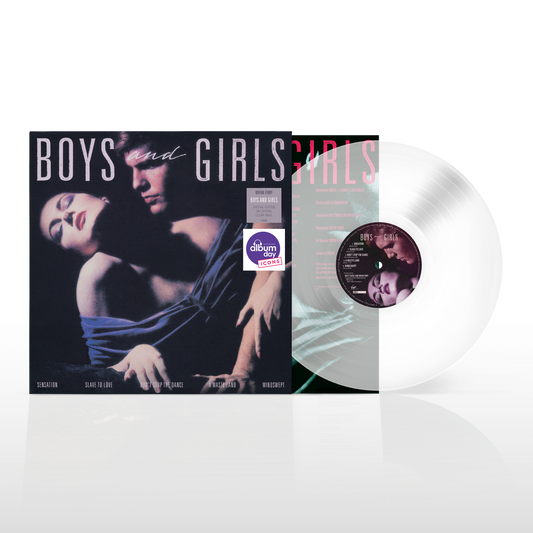 Image of Back Cover of LP - NEW/NEW - BRYAN FERRY, Boys and Girls (UMR; 5754282, UK 2026 Reissue, Inner, Clear Vinyl), , Bryan Ferry – Boys and Girls — 1LP Crystal Clear Vinyl Bryan Ferry’s UK No. 1 album Boys and Girls is presented on crystal-clear vinyl for National Album Day, with a lyric insert and black poly-lined inner sleeve. The acclaimed 1985 album features “Slave to Love,” “Don’t Stop the Dance” and “Windswept,” with contributions from Mark Knopfler, David Gilmour and Nile Rodgers.  - 9415884C