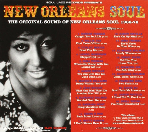 Image of Back Cover of CD - VG+/VG+ - VARIOUS, New Orleans Soul (The Original Sound Of New Orleans Soul 1966-76) (Soul Jazz Records; SJR CD269, UK 2014, Card Slipcase with Jewel Case inside), ,  - 3816564C
