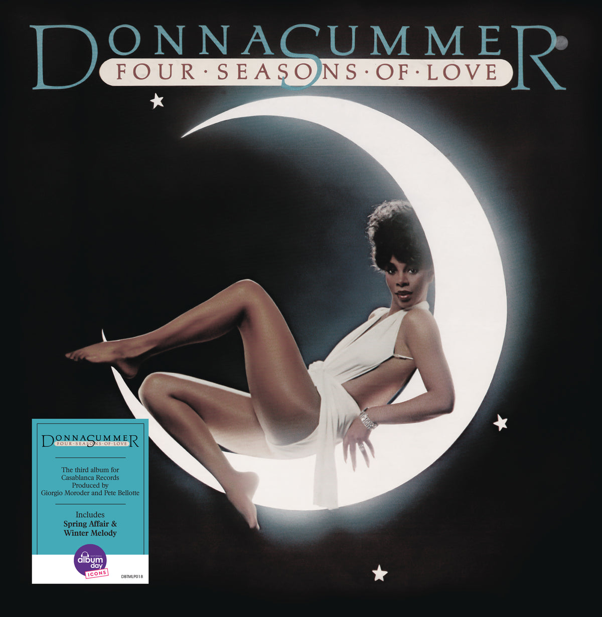 Image of Front Cover of LP - NEW/NEW - DONNA SUMMER, Four Seasons of Love (Driven by the Music; DBTMLP018, UK 2026 Reissue, Inner, Black Vinyl), , 2026 marks half-a-century since the release of “Four Seasons Of Love”, so this is a newly mastered commemorative 50th Anniversary edition of that concept studio album, originally released on 11th October 1976 For the rear cover artwork Donna recreated Marilyn Monroe’s iconic scene from “The Seven Year Itch”, with the breeze flowing up from the subway grate toward
