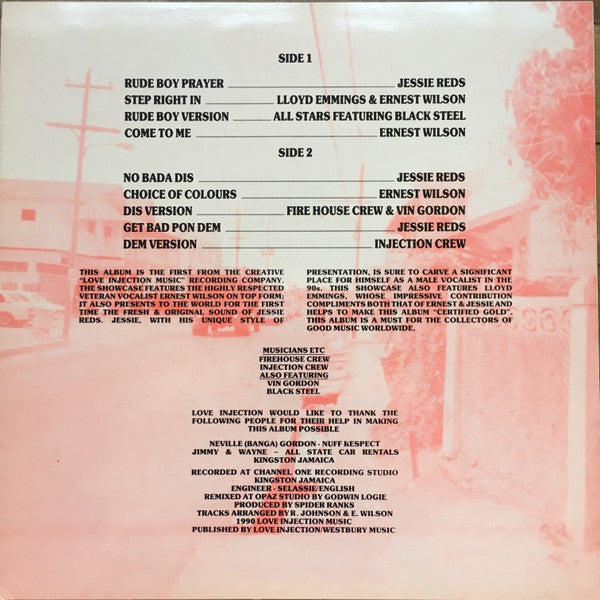 Image of Back Cover of LP - VG+/VG - ERNEST WILSON / JESSIE REDS / LLOYD EMMINGS, Journey To Channel One (Love Injection Music; LOVLP001, UK 1990), Light signs of fog, plays VG+.,  - 3846307S