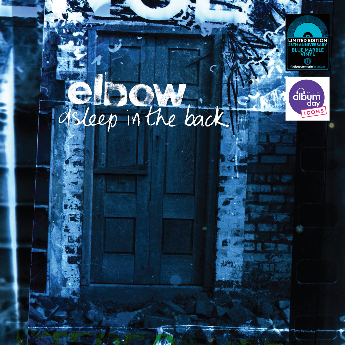 Image of Front Cover of 2xLP - NEW/NEW - ELBOW, Asleep in the Back (25th Anniversary) (Universal; 5782169, UK 2026 Reissue, Inner, Marbled Blue Vinyl), , Elbow – Asleep In The Back — 2LP Marbled Light Blue Vinyl Released in 2001, elbow’s debut album introduced one of Britain’s most influential bands, featuring “Newborn,” “Scattered Black And Whites,” “Powder Blue” and “Asleep In The Back.” To mark its 25th anniversary, the Mercury-nominated album is pressed on 2LP marbled blue vinyl for National Album Day. 