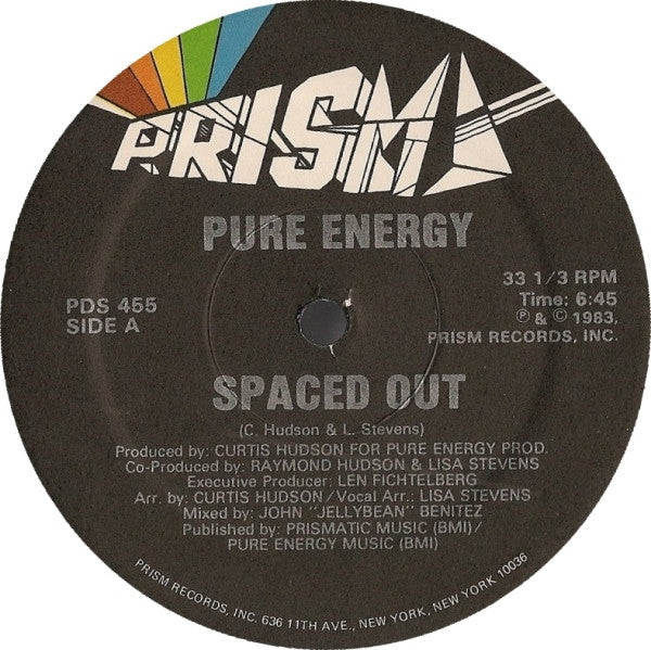 Image of Front Cover of 12" - /G+ - PURE ENERGY, Spaced Out (Prism; PDS 455, US 1983), Many light surface marks, plays through as G+.,  - 3846308S