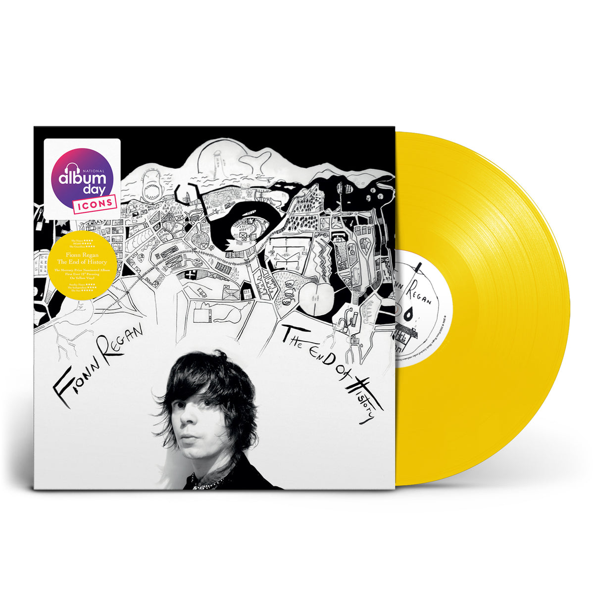 Image of Back Cover of LP - NEW/NEW - FIONN REGAN, The End of History (Nettwerk; , UK 2026 Reissue, Yellow Vinyl), , National Album Day exclusive coloured pressing - Fionn Regan’s The End of History is a landmark debut that helped define a new wave of modern folk, pairing delicate acoustic arrangements with richly poetic, deeply personal songwriting. Released to widespread critical acclaim and earning nominations for the Mercury Prize and beyond, the album introduced Regan as a singular voice - blending Cel