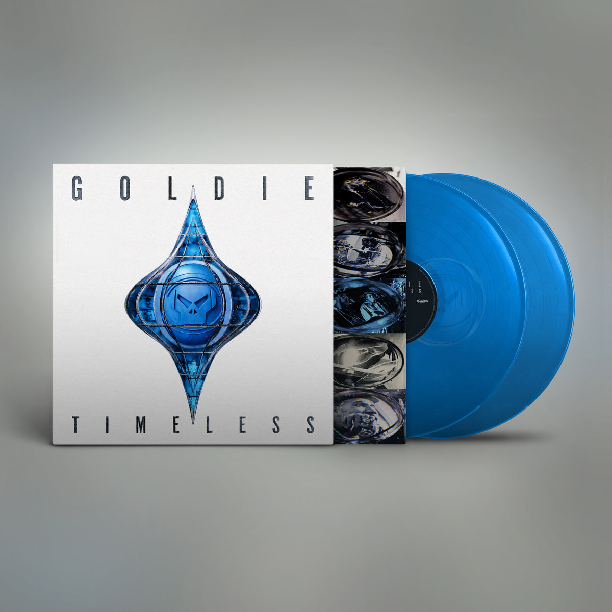 Image of Front Cover of 2xLP - NEW/NEW - GOLDIE , Timeless (London Records; LMS1725998, UK 2026 Reissue, Inner, Blue Vinyl), , Goldie’s 1995 debut Timeless is often described as one of the greatest dance music albums of all time. As one of the founders of Metalheadz, one of the most influential drum and bass labels, Goldie helped shape the sound of a generation, and a genre that has spanned over 3 decades. - 9415914C