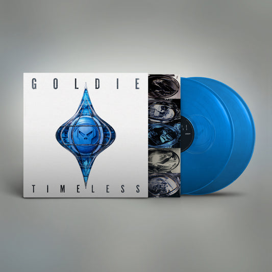 Image of Front Cover of 2xLP - NEW/NEW - GOLDIE , Timeless (London Records; LMS1725998, UK 2026 Reissue, Inner, Blue Vinyl), , Goldie’s 1995 debut Timeless is often described as one of the greatest dance music albums of all time. As one of the founders of Metalheadz, one of the most influential drum and bass labels, Goldie helped shape the sound of a generation, and a genre that has spanned over 3 decades. - 9415914C