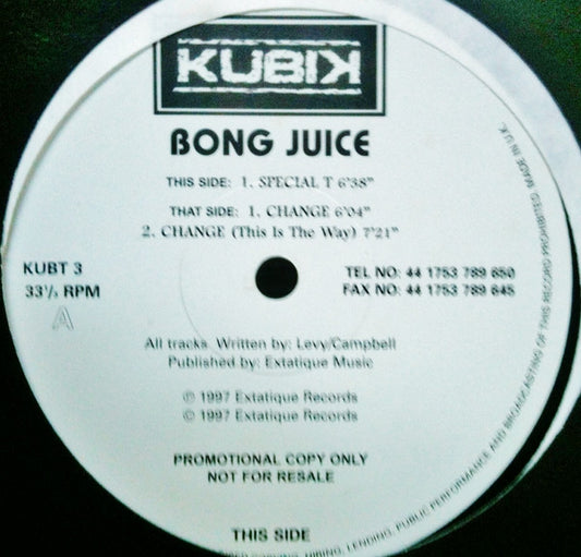 Image of Front Cover of 12" - /VG+ - BONG JUICE, Special T (Kubik; KUBT 3, UK 1997), original company sleeve,  - 3846325S