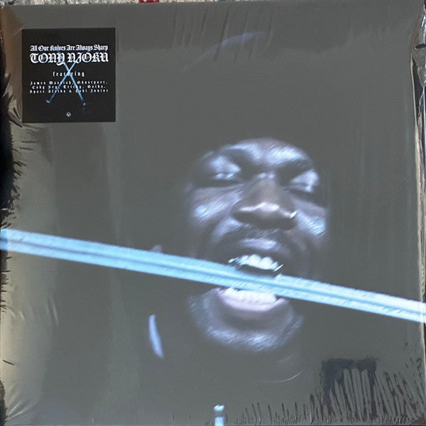 Image of Front Cover of LP - EX/EX - TONY NJOKU, All Our Knives Are Always Sharp (; none, UK 2025, Insert & Black Inner, Blue Vinyl), Seal opened instore, still in hype stickered shrinkwrap.,  - 3846332S