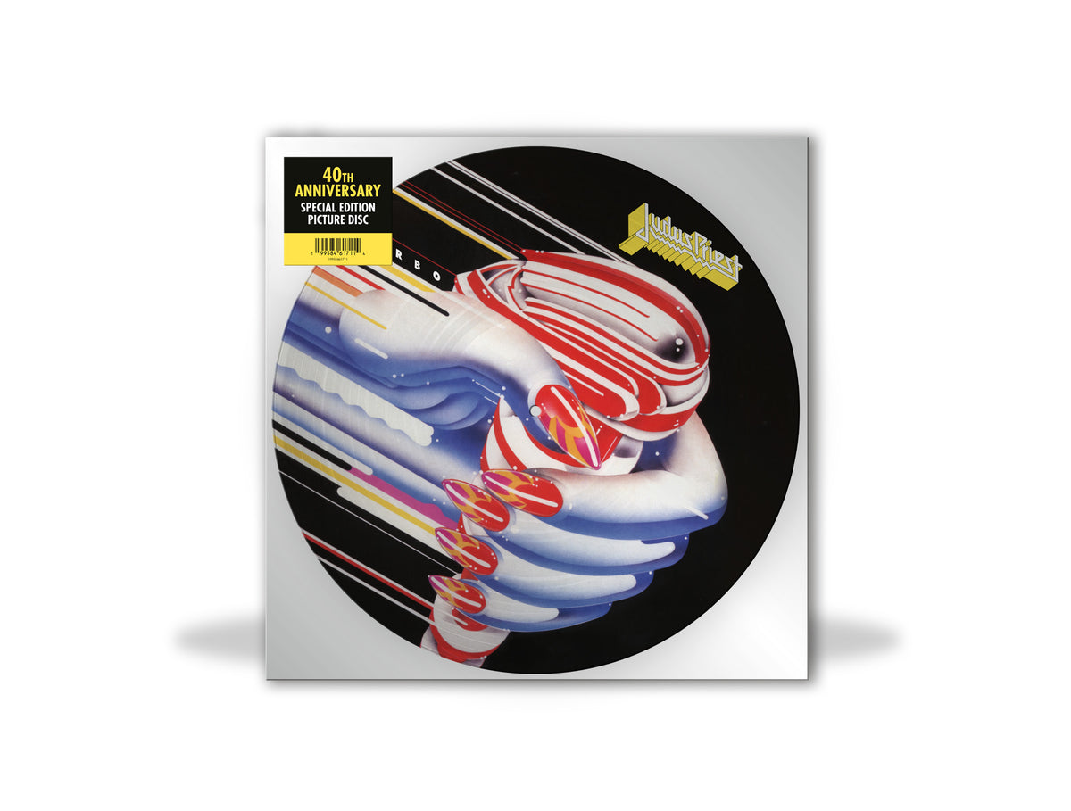 Image of Front Cover of LP - NEW/NEW - JUDAS PRIEST, Turbo (SONY; 19958461711, UK 2026 Reissue, Picture Disc), , Embracing a commercial glam metal sound that utilised synthesisers for the first time, as well as powerful Doug Johnson graphics, Judas Priest's tenth album was issued in 1986 and became their biggest selling album to that point, reaching No. 17 on Billboard 200. This 40th anniversary special edition, using the 30th anniversary remaster, is the first ever picture disc pressing of the album.  - 94