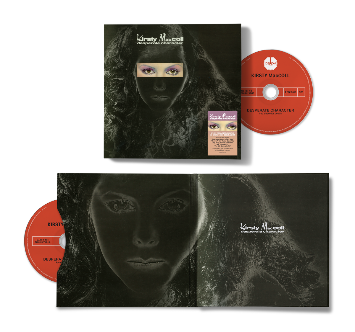 Image of Back Cover of 2xCD - NEW/NEW - KIRSTY MACCOLL, Desperate Character (Edsel; EDSL0319, UK 2026 Reissue, Gatefold Card Sleeve), , Demon are delighted to present the classic Kirsty MacColl album ‘Desperate Character’ for National Album Day 2026. Available on 2CD Desperate Character was Kirsty MacColl's debut studio album, released in June 1981 and produced by Barry "Bazza" Farmer 2CD format includes Bonus Track. (Deluxe gatefold packaging)  - 9415930C