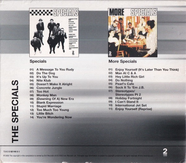 Image of Back Cover of 2xCD - VG+/VG+ - THE SPECIALS, Specials / More Specials (EMI; 724359214900, Europe 2003 Reissue, Card Slipcase with Two Jewel Cases inside), ,  - 3816571C