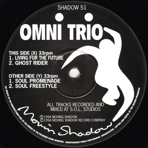 Image of Front Cover of 12" - /G+ - OMNI TRIO, Vol 5 - Soul Promenade (Moving Shadow  ; SHADOW 51, UK 1994, Plain Sleeve), Lots of light marks and scuffs. ,  - 3816581C