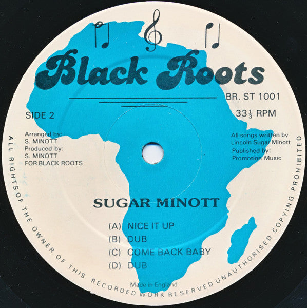 Image of Back Cover of 10" - VG/VG - SUGAR MINOTT, Dancehall Showcase (Black Roots; BR. ST 1001, UK 1982), VG copy. Light hair lines,  - 3826329E