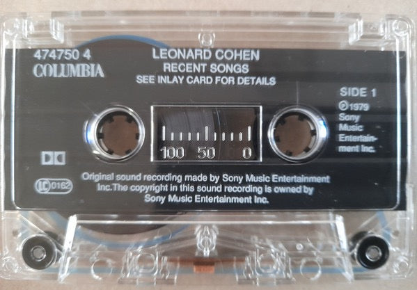 Image of Label Cover of Cassette - VG+/VG+ - LEONARD COHEN, Recent Songs (Columbia; 474750 4, Europe Reissue), ,  - 3816605C