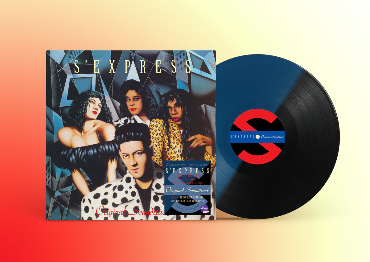 Image of Front Cover of LP - NEW/NEW - S'EXPRESS, Original Soundtrack (Demon Records; DEMREC1253, UK 2026 Reissue, Half Black Half Blue Vinyl), , Available on vinyl for the first time since its initial 1989 release, this newly mastered edition of ‘Original Soundtrack’ is a striking half-and-half blue and black pressing with the original artwork painstakingly reconstructed, and personally approved by Mark Moore The debut single ‘Theme From S’Express’ borrowed enthusiastically not only from Rose Royce’s ‘Is I