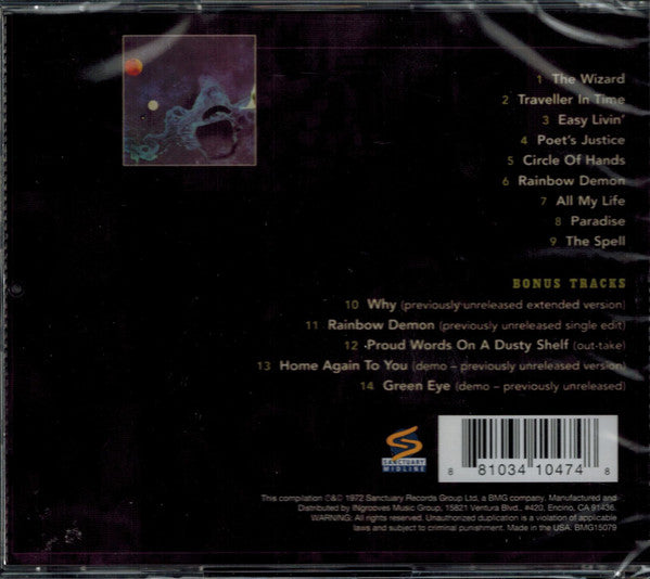 Image of Back Cover of CD - VG+/VG+ - URIAH HEEP, Demons And Wizards (Sanctuary Midline; BMG15079, US 2015, Jewel Case), ,  - 3836224E