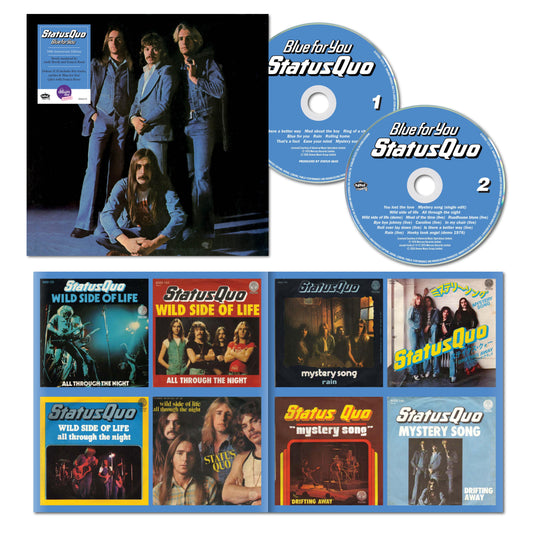 Image of Front Cover of 2xCD - NEW/NEW - STATUS QUO, Blue for You (Edsel; EDSL0310, UK 2026 Reissue), , To celebrate National Album Day and the 2026 theme of ‘Icons’, Edsel Records are proud to present the reissue of the Number One album ‘Blue For You’ from Status Quo on it’s 50th anniversary. ‘Blue For You’ the band’s ninth studio album cemented one of the most commercially successful and creatively significant chapters in the band’s long-running career and continues to resonate with fans worldwide and fea