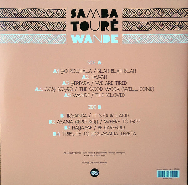 Image of Back Cover of LP - VG+/VG - SAMBA TOUR , Wande (Glitterbeat; GBLP 059, Germany 2018), Hairline marks only, plays VG+,  - 3846317S