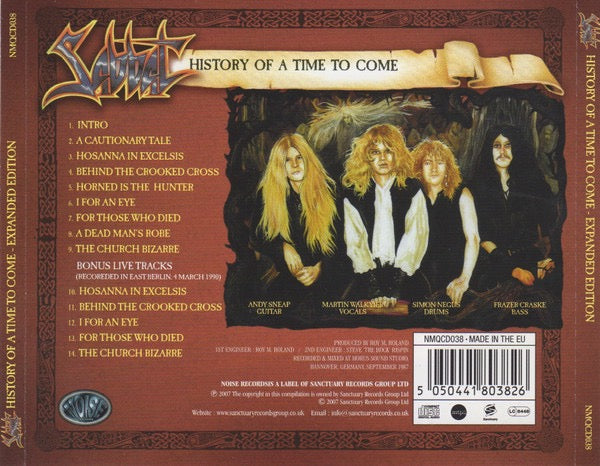 Image of Back Cover of CD - VG+/VG+ - SABBAT, History Of A Time To Come - Expanded Edition (Noise Records; NMQCD038, Europe 2007, Jewel Case), ,  - 3816608C