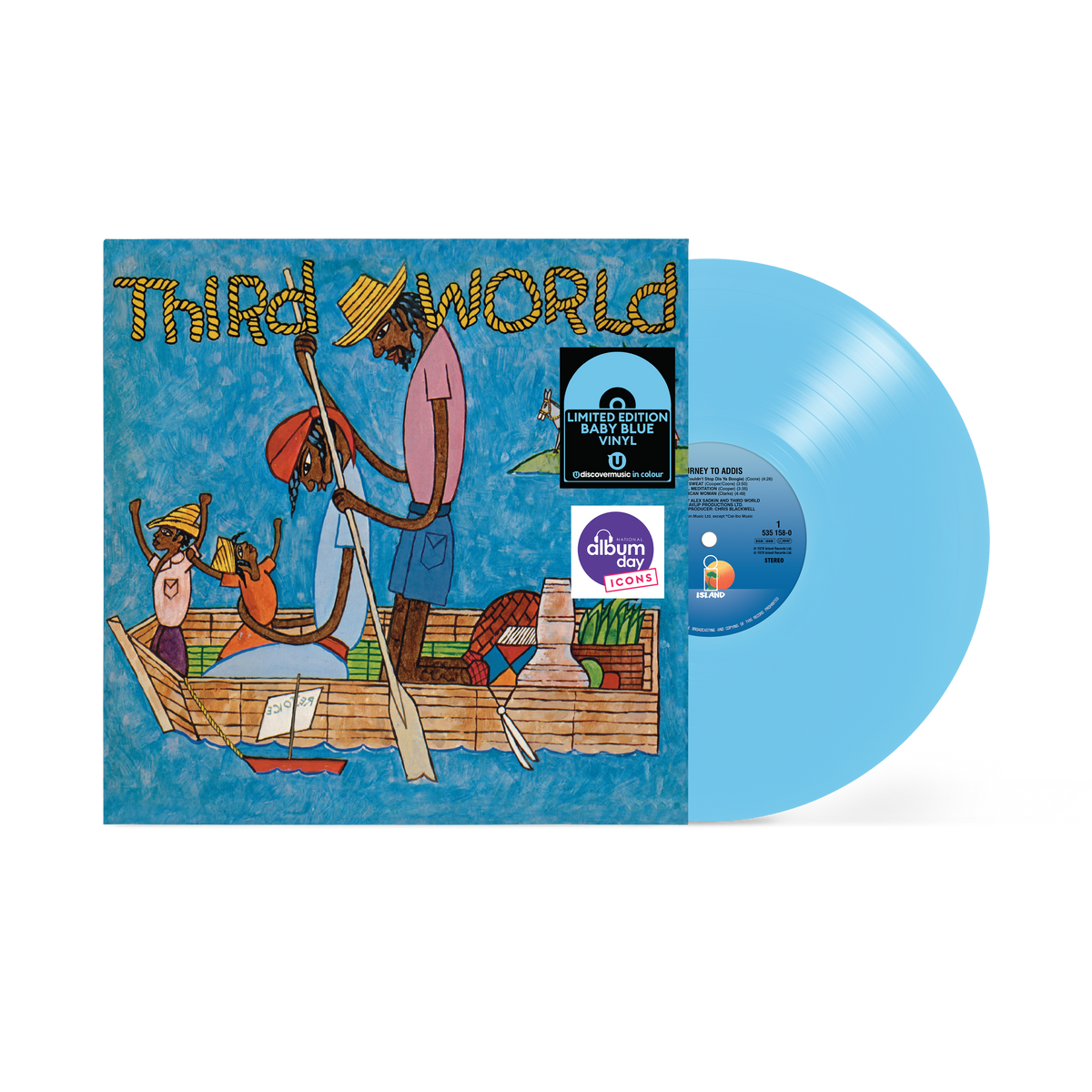 Image of Front Cover of LP - NEW/NEW - THIRD WORLD, Journey to Addis (Universal; 5765230, UK 2026 Reissue, Light Blue Vinyl), , 1LP Blue Vinyl Released in 1978, Journey to Addis marked a major step forward for Third World, further developing the group’s fusion of roots reggae, soul, funk, and international influences. Inspired by themes of African heritage and spiritual connection, the album reflects the band's growing ambition and global outlook. Balancing conscious songwriting with polished musicianship, 
