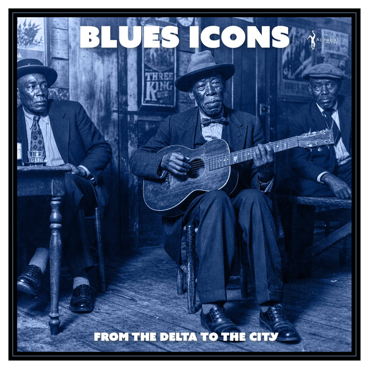 Image of Front Cover of LP - NEW/NEW - VARIOUS ARTISTS, Blues Icons: From the Delta to the City (Acrobat; ACRSLP1723, UK 2026 Reissue, 180g Blue Mist Vinyl), , Celebrating National Album Day 2026, 'Blues Icons: From The Delta To The City' charts the genre's historic journey from acoustic rural roots to amplified urban nightspots. Side A captures the foundational acoustic tradition through Charlie Patton, Blind Willie McTell, Blind Blake, Leadbelly, Big Bill Broonzy, and Robert Johnson. Side B explores the p