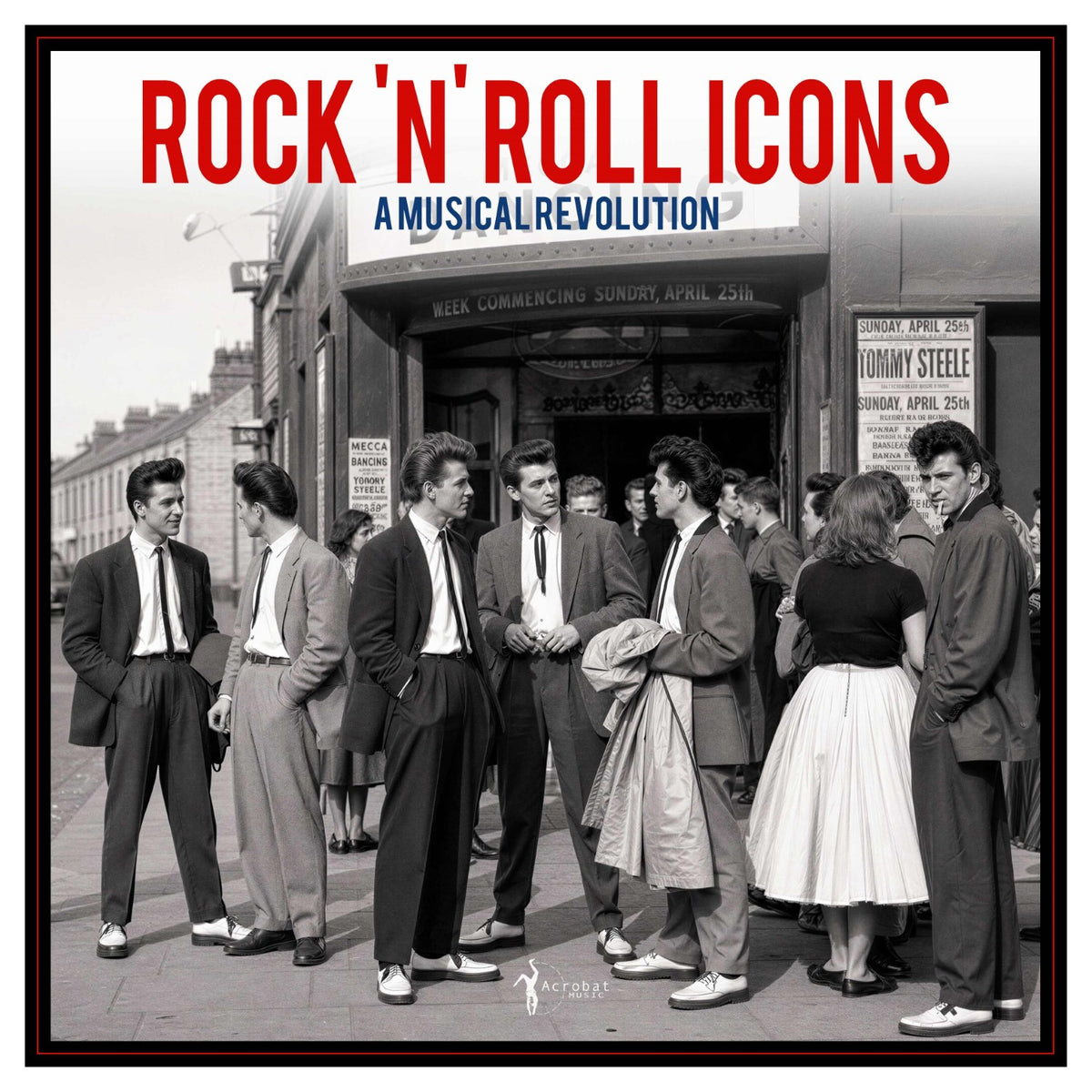 Image of Front Cover of LP - NEW/NEW - VARIOUS ARTISTS, Rock 'N' Roll Icons: A Musical Revolution (Acrobat; ACRSLP1724, UK 2026 Reissue, 180g Neon Pink), , Celebrating National Album Day 2026, 'Rock 'n' Roll Icons: A Musical Revolution' provides an essential overview of the explosive cultural shift that redefined popular music in the 1950s. Across eighteen seminal tracks, this collection traces how rhythm and blues, country, gospel, and boogie-woogie fused into an electrified youth phenomenon. his album sho