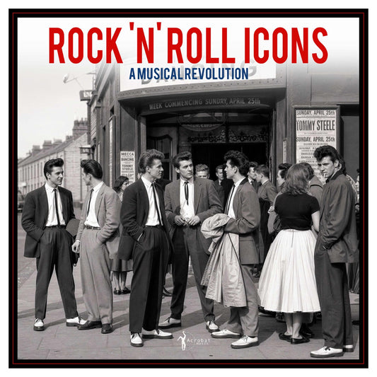 Image of Front Cover of LP - NEW/NEW - VARIOUS ARTISTS, Rock 'N' Roll Icons: A Musical Revolution (Acrobat; ACRSLP1724, UK 2026 Reissue, 180g Neon Pink), , Celebrating National Album Day 2026, 'Rock 'n' Roll Icons: A Musical Revolution' provides an essential overview of the explosive cultural shift that redefined popular music in the 1950s. Across eighteen seminal tracks, this collection traces how rhythm and blues, country, gospel, and boogie-woogie fused into an electrified youth phenomenon. his album sho