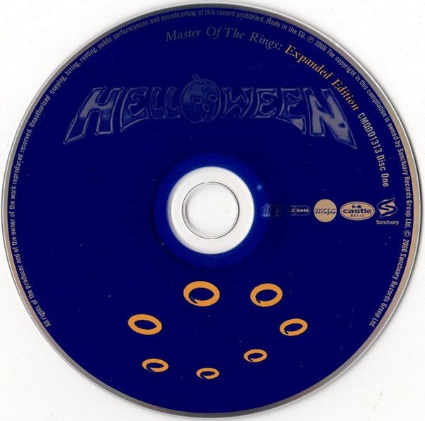 Image of Label Cover of 2xCD - VG+/VG+ - HELLOWEEN, Master Of The Rings (Castle Music; CMQDD1313, UK 2006 Reissue, Card Slipcase with Jewel Case inside), ,  - 3916007C