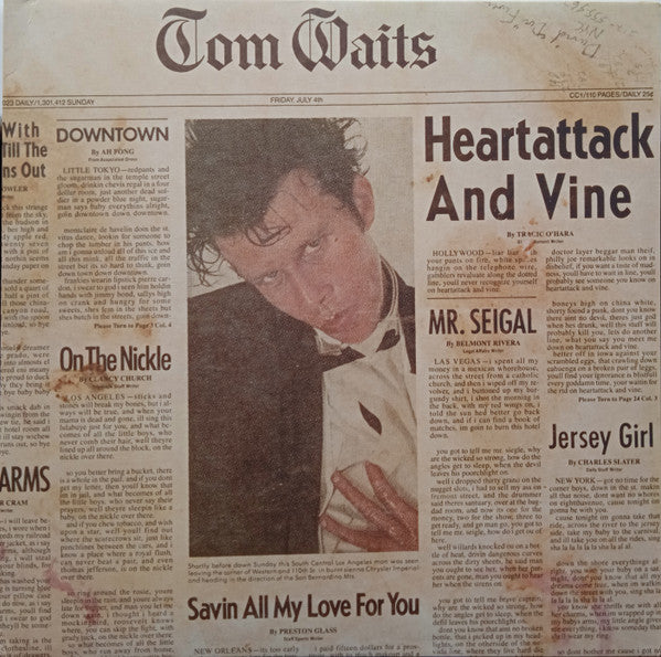 Image of Front Cover of LP - VG+/VG+ - TOM WAITS, Heartattack and Vine (Anti-; 7571-1, Europe 2018 Reissue, Inner, 180 Gram Clear Vinyl, Ltd to 900), ,  - 3946004S