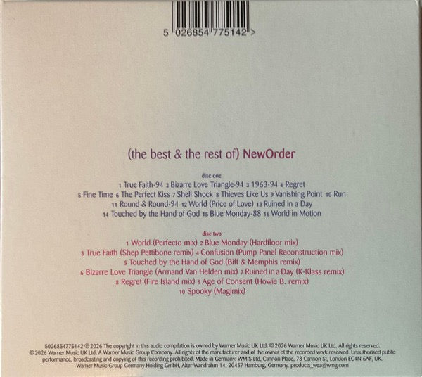 Image of Back Cover of CD - M/M - NEW ORDER, (The Best & The Rest Of) NewOrder (Warner Music UK Ltd.; 5026854775142, Worldwide 2026, Triple Gatefold, Booklet), SEALED,  - 3916009C