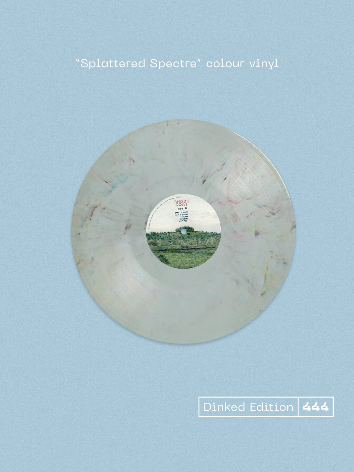 Image of Back Cover of LP - NEW/NEW - THIS IS THE KIT, Ghost Coat (Memphis Industries; MI0851LPX1, UK 2027, Insert, Dinked Edition 444 / Splattered Spectre Colour Vinyl / Alternate Sleeve / Signed 12 x 12 Inch Print / Numbered / Limited To 750), , This Is the Kit's seventh studio album explores ideas of home, homesickness, friendship and community. Recorded at Rockfield Studios in Wales and self-produced by the band for the first time, Ghost Coat features contributions from Richard Dawson, Sam Amidon, Valen
