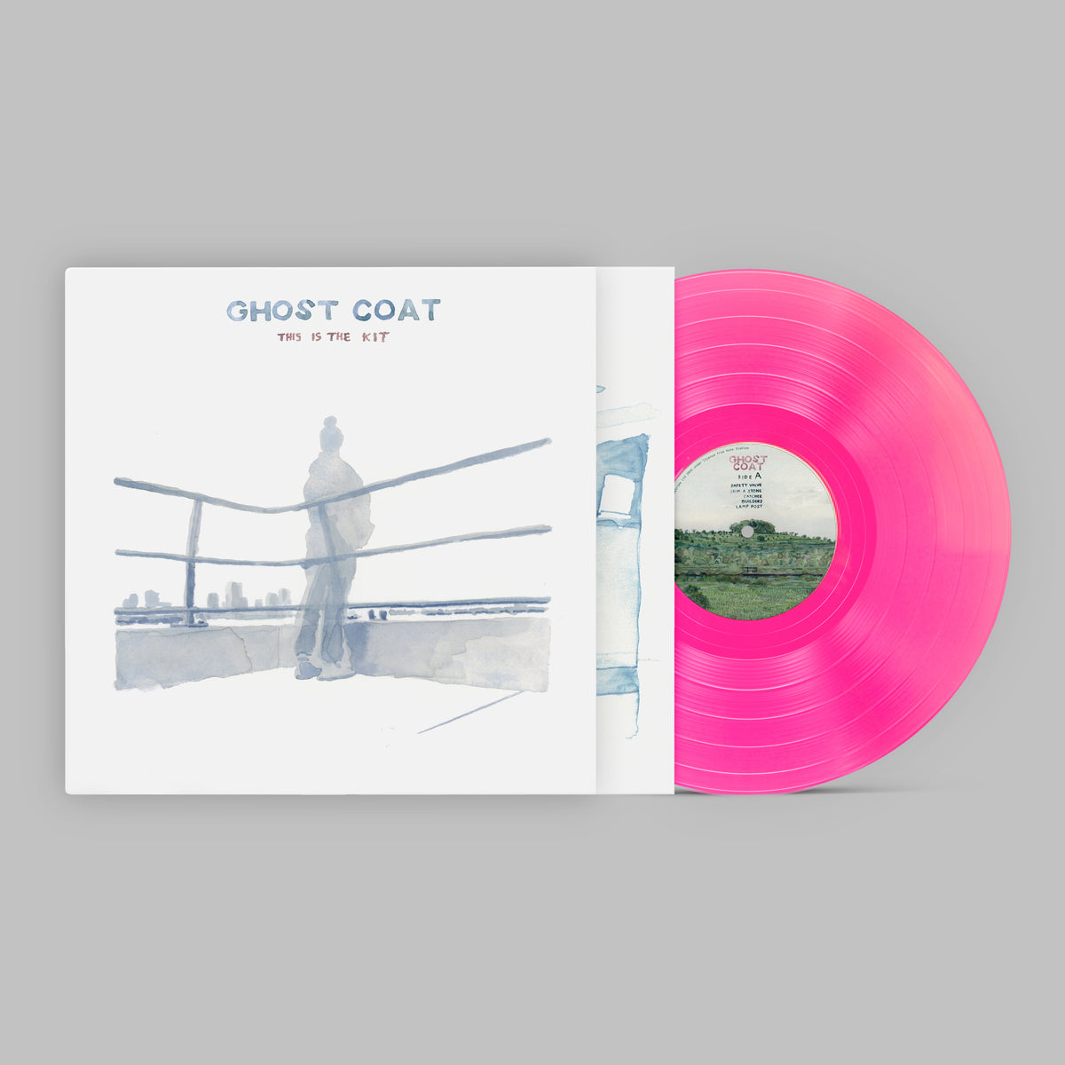 Image of Front Cover of LP - NEW/NEW - THIS IS THE KIT, Ghost Coat (Memphis Industries; MI0851LPX, UK 2027, Indie Poltergeist Pink Vinyl / Indies Only), , This Is the Kit's seventh studio album explores ideas of home, homesickness, friendship and community. Recorded at Rockfield Studios in Wales and self-produced by the band for the first time, Ghost Coat features contributions from Richard Dawson, Sam Amidon, Valentin and Marceau Portron, Ben Howard and Blumi. - 9416078C