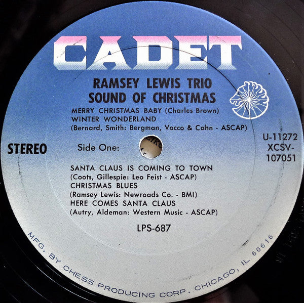 Image of Label Cover of LP - G+/VG - THE RAMSEY LEWIS TRIO, Sound Of Christmas (Cadet; LPS-687X, US 1965), Light hairlines. Sleeve has ringwear, discolouration, small bit of front sleeve image torn off.,  - 3926007E