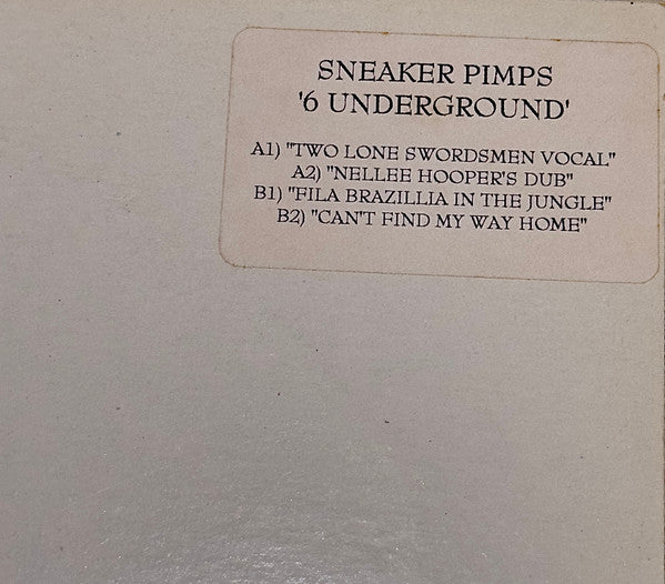 Image of Front Cover of LP - /VG+ - SNEAKER PIMPS, 6 Underground (Clean Up Records; CUP 023, UK 1996, Plain Sleeve), stickers on labels,  - 3946055S