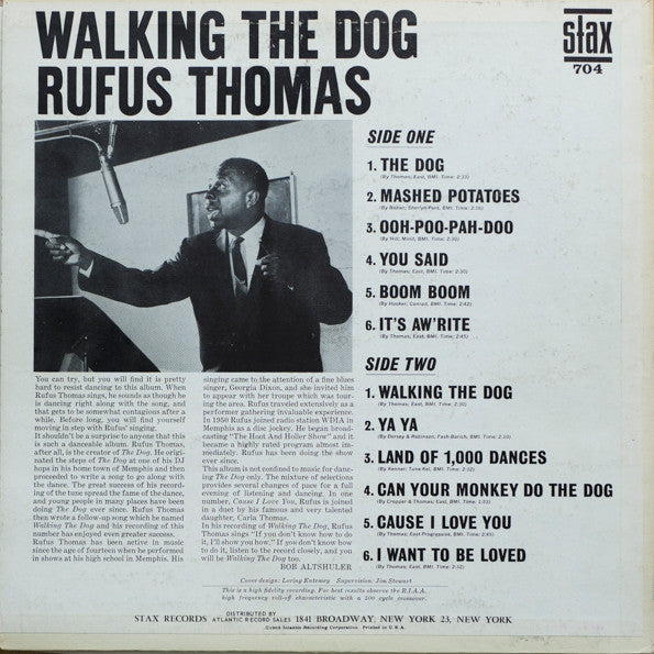 Image of Back Cover of LP - VG/VG - RUFUS THOMAS, Walking The Dog (Atlantic Plum & Orange; 704, Germany 1967), ,  - 3926010E
