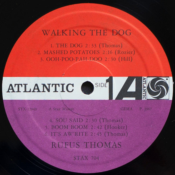 Image of Label Cover of LP - VG/VG - RUFUS THOMAS, Walking The Dog (Atlantic Plum & Orange; 704, Germany 1967), ,  - 3926010E