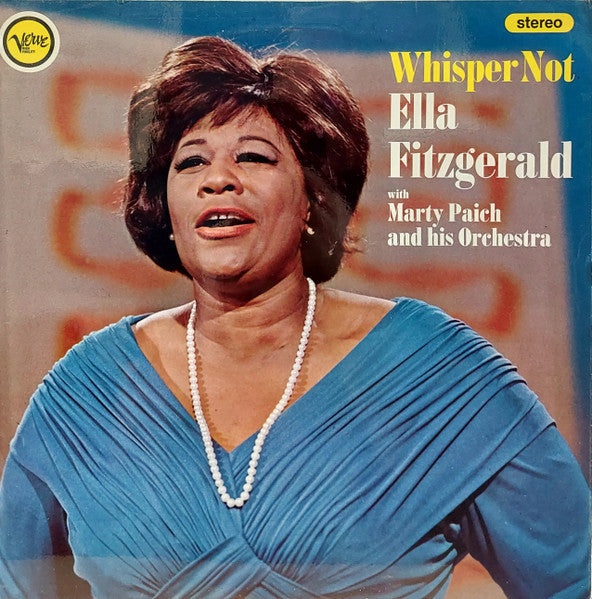 Image of Front Cover of LP - VG/G+ - ELLA FITZGERALD WITH MARTY PAICH AND HIS ORCHESTRA, Whisper Not (Verve Records; SVLP.9148, UK 1966), ,  - 3926011E